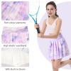 Bezioner Girls Tennis Skirt A-Line Pleated Skirt with Shorts Pocket Skort for Golf Athletic (Purple Gradient,10-12 Years) view 4