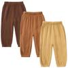 3 Pieces Kids Cotton Linen Elastic Casual Trousers Baby Boys Girls Summer Fall Basic Loose Long Baggy Harem Pants (4-5T,3PC Solid H,US,4 Years,5 Years,Age) view 1