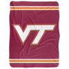 Virginia Tech Blanket, 60"x80" Primary Logo Stripes Silky Touch Sherpa Back Super Soft Throw Blanket view 2