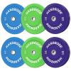 HANDBODE Bumper Plates Olympic Weight Plates, Colored Rubber plate for Weight Lifting and Strength Training 160LB view 1