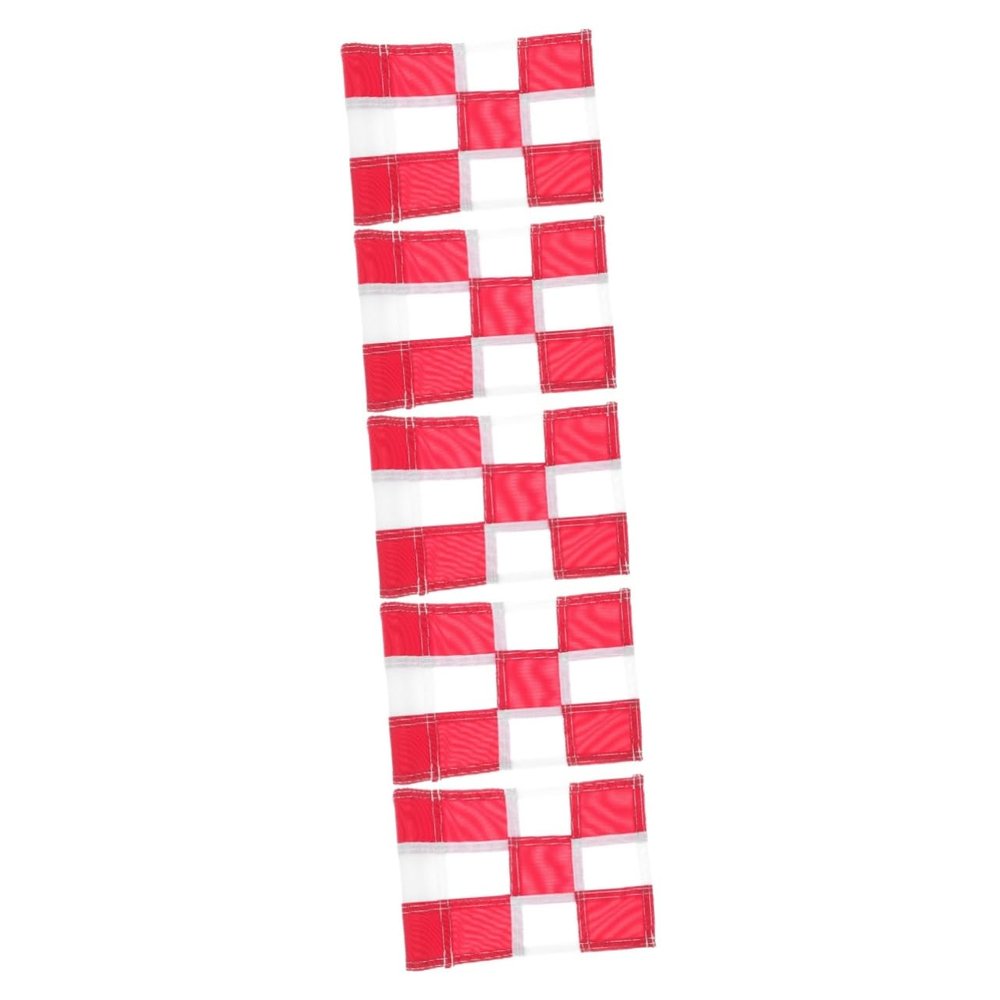 POPETPOP 5pcs Golfing Court Flag Flag for Practice Lightweight Design Easy Installation White and Red Checker Pattern
