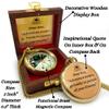 The Dream Chaser Compass in Wooden Box - Son Graduation Gift, Birthday, Bday Gifts for Him, Inspirational, Motivational, 2026 College Graduates, Grandson - Greeting Card Included view 2