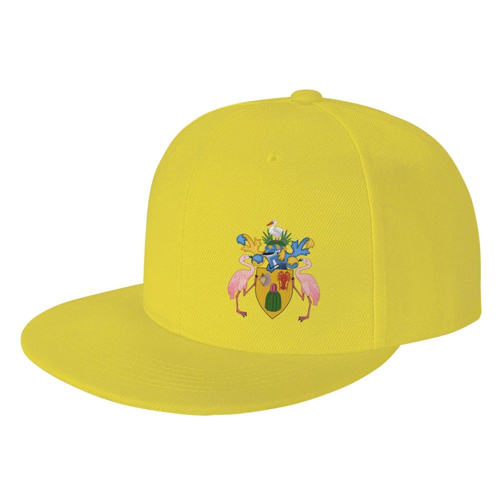 Byoblu Coat of Arms of The Turks and Caicos Islands Baseball Cap for Men Or Women Flat Brim Hat Adjustable Yellow