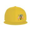 Byoblu Coat of Arms of The Turks and Caicos Islands Baseball Cap for Men Or Women Flat Brim Hat Adjustable Yellow view 2