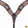 HILASON Western Horse Beaded Hand Tooled Genuine Leather Breast Collar Brown | for Horses view 2