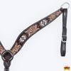 HILASON Western Horse Beaded Hand Tooled Genuine Leather Breast Collar Brown | for Horses view 3