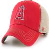 47 MLB Trawler Primary Logo Team Color Mesh Trucker Clean Up Adjustable Hat, Adult One Size Fits All - Los Angeles Angels Red