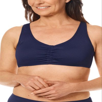 Amoena Womens Tulum Non-Wired Mastectomy Bikini Top Dark Blue 40C
