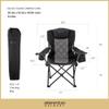 ARROWHEAD OUTDOOR Portable Deluxe Folding Camp Quad Chair w/Headrest, Glass & Cup Holders, Armest 6-can Cooler, Heavy Duty Carry Bag, 550 lbs Weight Capacity view 2