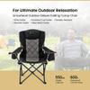 ARROWHEAD OUTDOOR Portable Deluxe Folding Camp Quad Chair w/Headrest, Glass & Cup Holders, Armest 6-can Cooler, Heavy Duty Carry Bag, 550 lbs Weight Capacity view 3