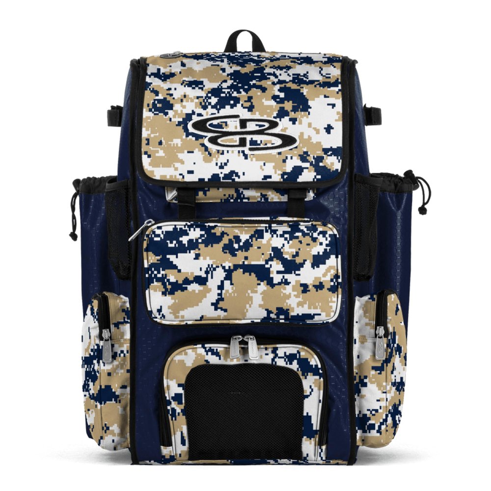 Boombah Superpack Bat Pack - Backpack Version (no wheels) - BPSPCMC23 Digital Camo Navy/Vegas Gold