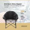 ARROWHEAD OUTDOOR Oversized Heavy-Duty Club Folding Camping Chair with Pocket, Cup Holder, Portable, Padded, Moon, Round, Saucer, Supports 330lbs, Carrying Bag view 4