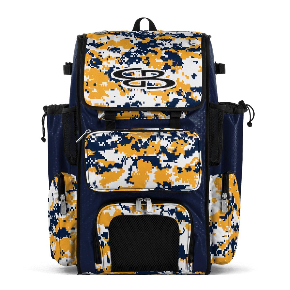 Boombah Superpack Bat Pack - Backpack Version (no wheels) - BPSPCMC23 Digital Camo Navy/Gold