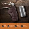 Brown Genuine Leather OWB Holster for Guns 1911 5", Colt 1911 5" - Resistant and Durable Leather Carry Holster - Comfortable Appendix - Maxx Carry Holsters view 4