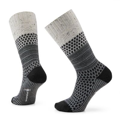 Smartwool Women's Everyday Cozy Popcorn Cable Crew Socks Natural Donegal X-Large
