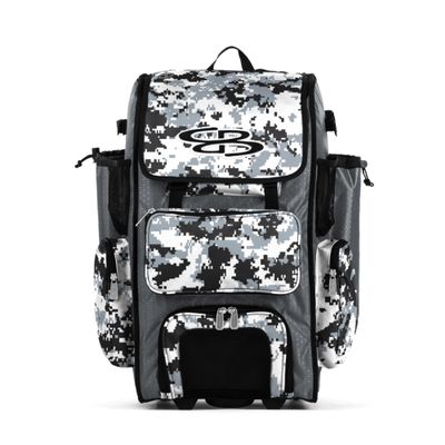 Boombah Rolling Superpack Hybrid Bat Pack PS-9051-3000C23 Digital Camo Gray/Black - Wheeled & Backpack Version