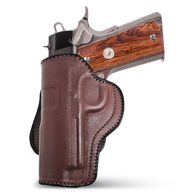 Brown Genuine Leather OWB Holster for Guns 1911 4", Colt 1911 4" - Resistant and Durable Leather Carry Holster - Comfortable Appendix - Maxx Carry Holsters