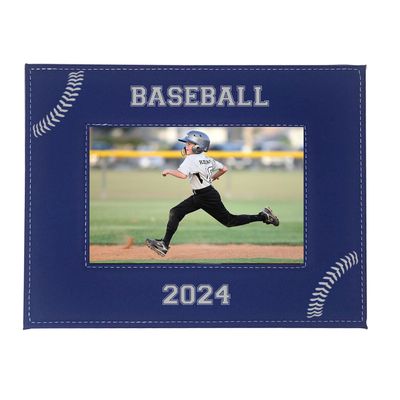 Baseball - High School/College/T-Ball/Little League Personalized Blue Laser Custom Engraved 8x10 Photo Picture Hanging Landscape Frame