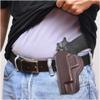 Brown Genuine Leather OWB Holster for Beretta 92FS, Glock 34 - Resistant and Durable Leather Carry Holster - Comfortable Appendix - Maxx Carry Holsters view 2