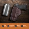 Brown Genuine Leather OWB Holster for Beretta 92FS, Glock 34 - Resistant and Durable Leather Carry Holster - Comfortable Appendix - Maxx Carry Holsters view 4