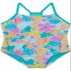 Speedo Girls Thin Strap One Piece Swimsuit (US, Alpha, Large, Regular, Floral Turkish Sea Blue) view 1
