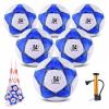ELKCIP 6 Pack Classic deflated Soccer Balls Size 3/4/5 with Pump and Mesh Bag for Indoor Outdoor Lawn Game Training Practice Bulk Sport Gift for Teens Adults, Dark Blue, Size 4 view 1