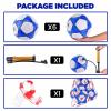 ELKCIP 6 Pack Classic deflated Soccer Balls Size 3/4/5 with Pump and Mesh Bag for Indoor Outdoor Lawn Game Training Practice Bulk Sport Gift for Teens Adults, Dark Blue, Size 4 view 2