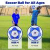 ELKCIP 6 Pack Classic deflated Soccer Balls Size 3/4/5 with Pump and Mesh Bag for Indoor Outdoor Lawn Game Training Practice Bulk Sport Gift for Teens Adults, Dark Blue, Size 4 view 3