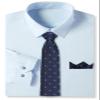 Cromoncent Men's Stylish Business Dress Shirt and Tie Combo,Long Sleeve,Stretchable,Trendy Designs,Breathable,Light Blueblack,XXL view 1