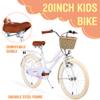 20 Inch Girl Bike with Basket, Kids' Bicycles Girls Bikes Ages 7-13, Single Speed Girls Bikes with Carbon Steel Frame & Adjustable Seat Height, Multiple Colors view 4