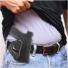 Black Genuine Leather OWB Holster for Glock 43 - Resistant and Durable Leather Carry Holster - Comfortable Appendix - Maxx Carry Holsters view 2