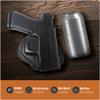 Black Genuine Leather OWB Holster for Glock 43 - Resistant and Durable Leather Carry Holster - Comfortable Appendix - Maxx Carry Holsters view 4