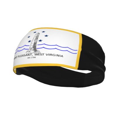 Flag of Point Pleasant, West Virginia Headbands for Women Men Breathable Sports Headband Outdoor Interior Sports Wicking Hair Ties Leisure Hair Bands