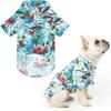 1Pcs Pet Shirts Hawaiian Pet Dog Polo T-Shirts Hawaiian Pet Clothes Beach Coconut Tree Print Pet Summer Shirt (S,Blue) view 1