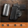 Black Genuine Leather OWB Holster for Glock 21, Beretta PX4 Storm, Sig Sauer P250 - Resistant and Durable Leather Carry Holster - Comfortable Appendix - Maxx Carry Holsters view 4