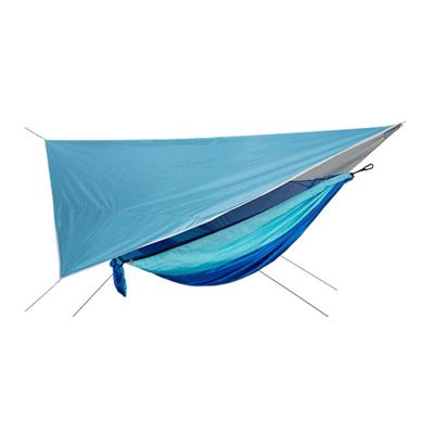 Camping Hammock Portable Net Nylon Camping Hammock Canopy Tarp Outdoor Hanging Bed Sleeping (Color : Blue)