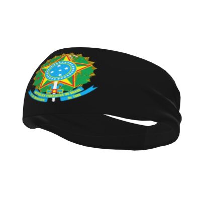 Coat of Arms of Brazil Headbands for Women Men Breathable Sports Headband Outdoor Interior Sports Wicking Hair Ties Leisure Hair Bands