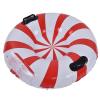 TANIQIACA Round Winter Snow Tube Adult PVC Inflatable Skiing Ring with 2 Handles for Outdoor Snowboarding Red White Durable Impact Resistant and Cold Resistant view 2
