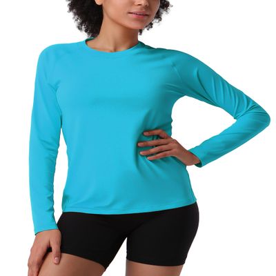 Pioneer Camp Women's UPF 50+ Sun Shirts Long Sleeve UV Protection Rash Guard Lightweight Quick Dry SPF Hiking Tops Outdoor Horizon Blue