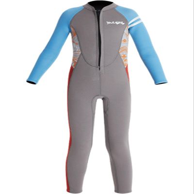 Boys Girls Wetsuit Set 2.5mm Long Sleeve Front Zip Thermal Wetsuit Swimsuits for Surfing Dive Snorkeling Water Sports