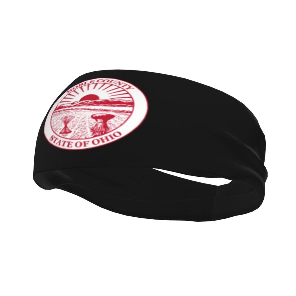 Seal of Noble County Ohio Headbands for Women Men Breathable Sports Headband Outdoor Interior Sports Wicking Hair Ties Leisure Hair Bands