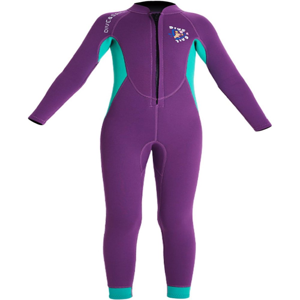 Boys Girls Wetsuit Set 2.5mm Long Sleeve Front Zip Thermal Wetsuit Swimsuits for Surfing Dive Snorkeling Water Sports