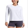 Pioneer Camp Women's UV Sun Protection SPF Shirt V Neck UPF 50+ Long Sleeve Workout Tops Quick Dry Rash Guard Hiking Running White view 1