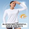 Pioneer Camp Women's UV Sun Protection SPF Shirt V Neck UPF 50+ Long Sleeve Workout Tops Quick Dry Rash Guard Hiking Running White view 3