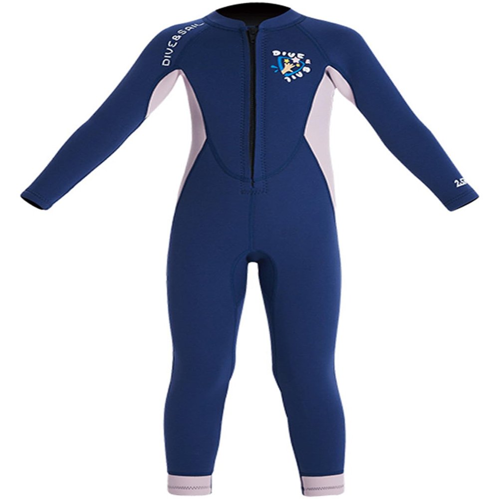 Boys Girls Wetsuit Set 2.5mm Long Sleeve Front Zip Thermal Wetsuit Swimsuits for Surfing Dive Snorkeling Water Sports