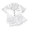 Ekouaer Womens Silk Satin Pajama Sets Soft Short Sleeve Button Down Sleepwear Top and Shorts 2 Piece Pjs Lounge Set,White,S view 1