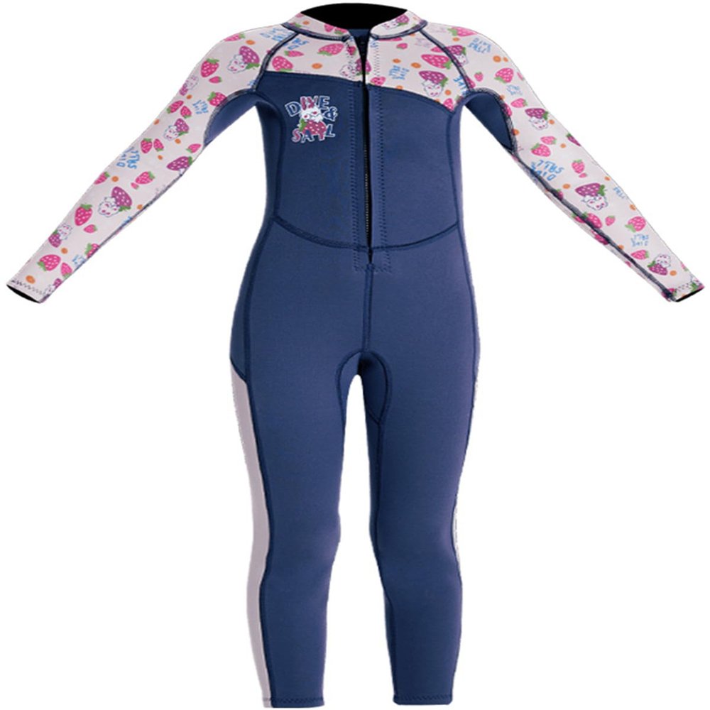 Boys Girls Wetsuit Set 2.5mm Long Sleeve Front Zip Thermal Wetsuit Swimsuits for Surfing Dive Snorkeling Water Sports