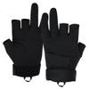 Seibertron S.O.L.A.G-T Tactical Three Fingerless Gloves - Water Resistant Impact Protection Outdoor Sports Gloves Black L view 1