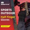 Seibertron S.O.L.A.G-T Tactical Three Fingerless Gloves - Water Resistant Impact Protection Outdoor Sports Gloves Black L view 3
