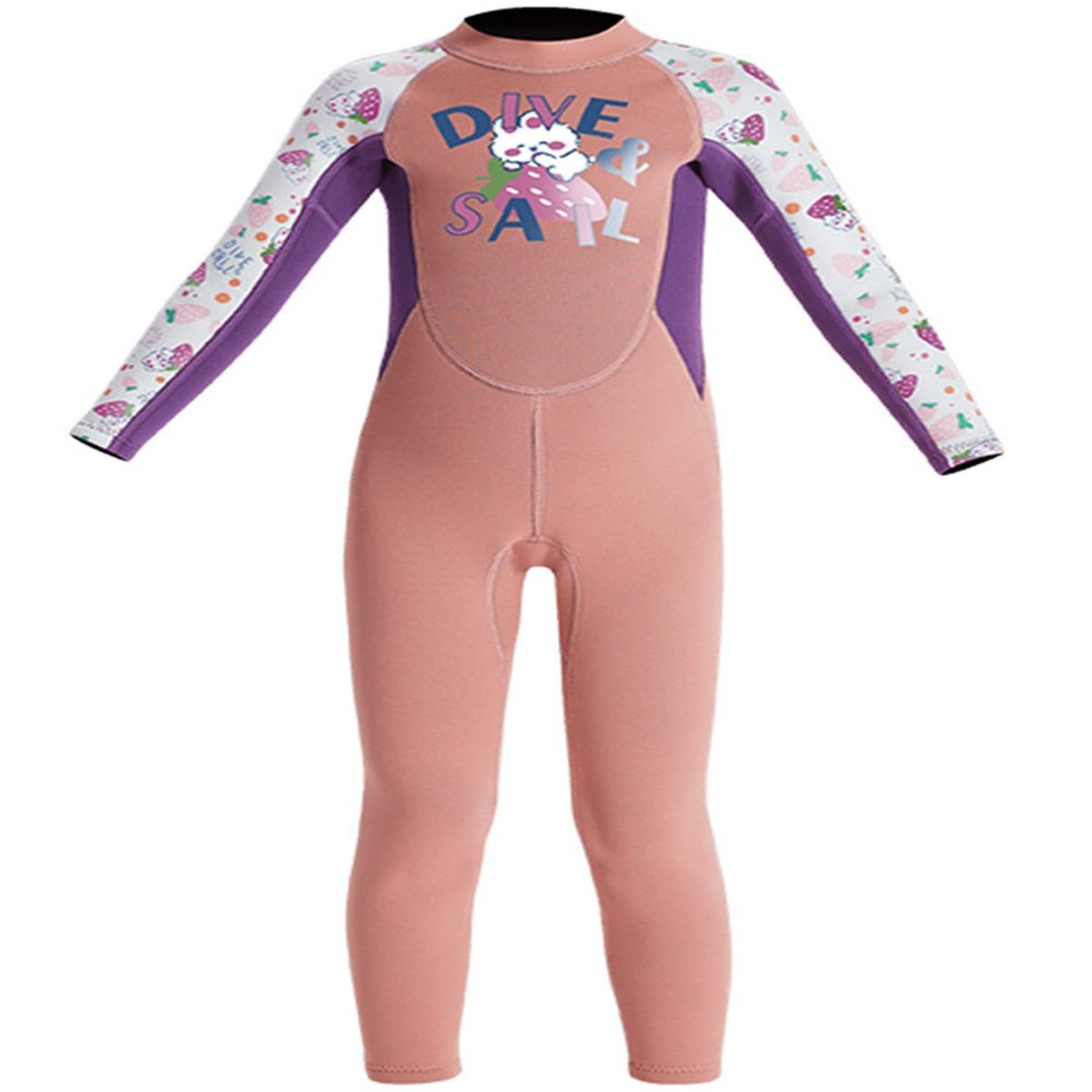 Boys Girls Wetsuit Set 2.5mm Long Sleeve Front Zip Thermal Wetsuit Swimsuits for Surfing Dive Snorkeling Water Sports